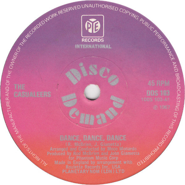 The Casualeers : Dance, Dance, Dance (7", Single, RE, Sol)