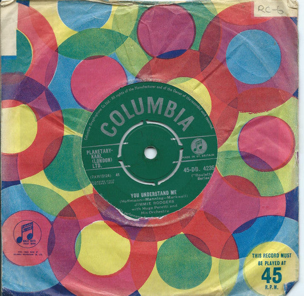 Jimmie Rodgers (2) With The Hugo Peretti Orchestra : Bimbombey (7", Single, Pus)