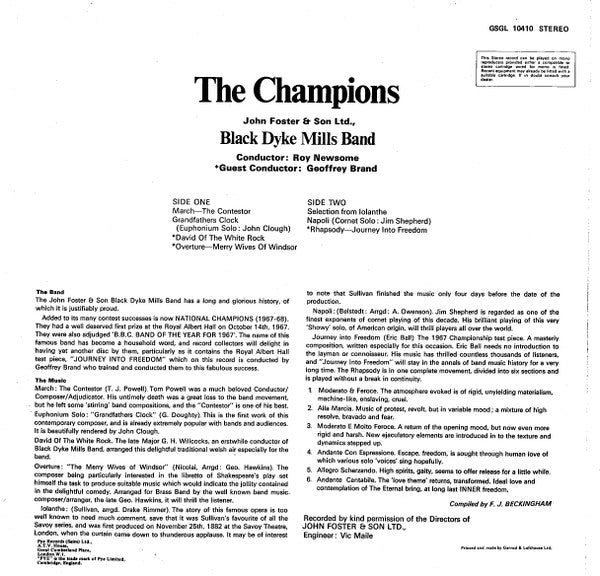 The Black Dyke Mills Band : The Champions! (LP, Album)