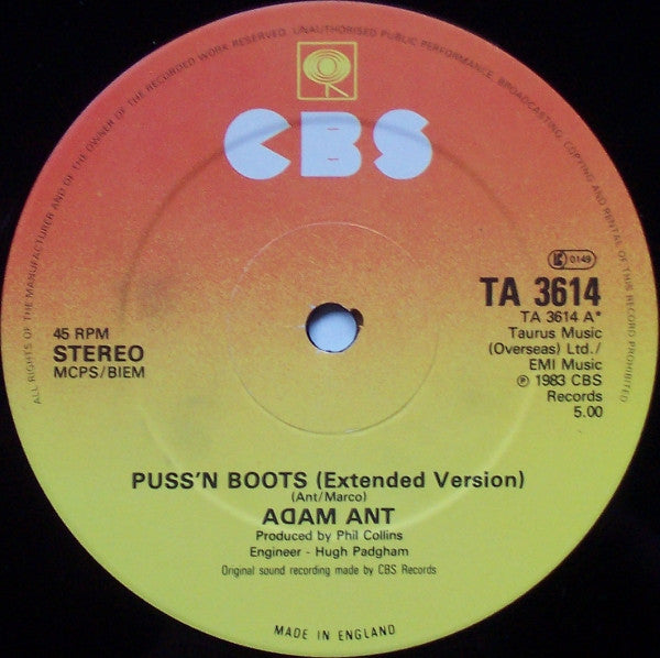 Adam Ant : Puss'N Boots (12", Single)