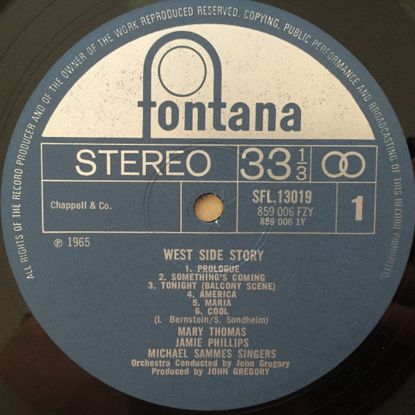 Mary Thomas, James Phillips (6) And Mike Sammes Singers Orchestra Conducted By John Gregory : West Side Story (LP, Album, RE)