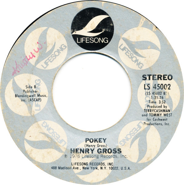 Henry Gross : Shannon (7", Single, Styrene, Ter)