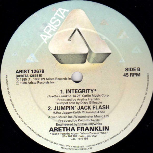 Aretha Franklin : Jumpin' Jack Flash (12", Single)