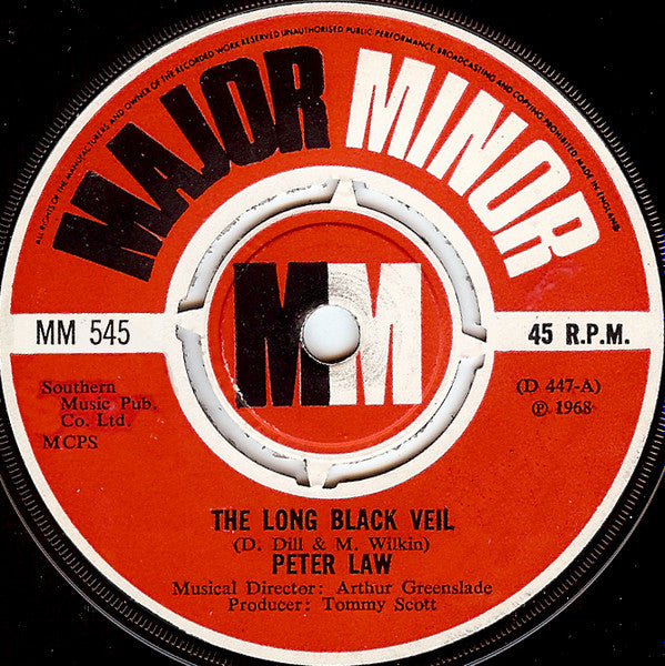 Peter Law : The Long Black Veil (7", Single, Mono)