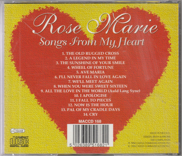 Rose Marie (3) : Songs From My Heart (CD, Comp)