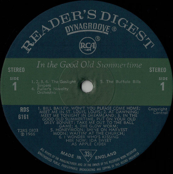 The Gaslight Singers / Fuller's Novelty Orchestra / The Buffalo Bills : In The Good Old Summertime (LP, Comp)