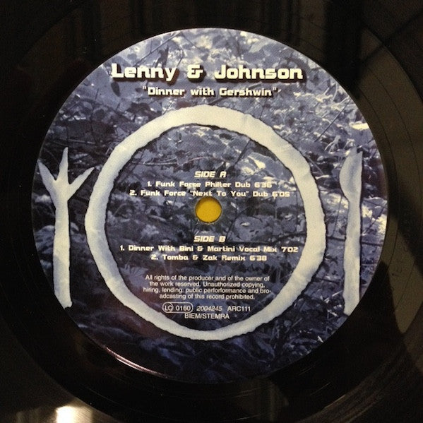 Lenny & Johnson : Dinner With Gershwin (12")