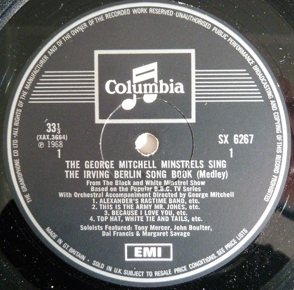 The George Mitchell Minstrels : The Irving Berlin Song Book (Medley) (LP, Comp, Mono)