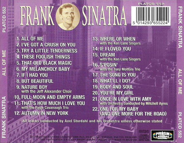Frank Sinatra : All Of Me (CD, Album, Comp)