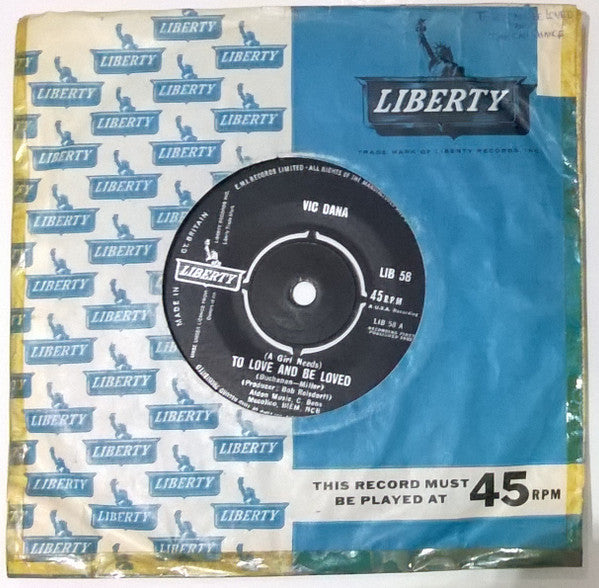 Vic Dana : (A Girl Needs) To Love And Be Loved / Time Can Change (7", Single)