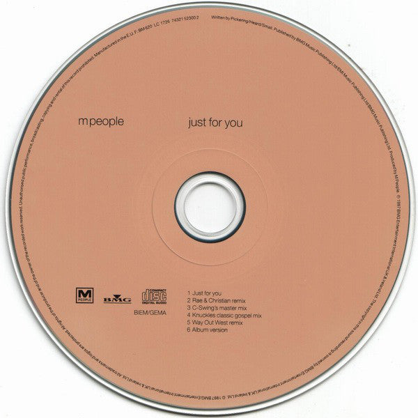 M People : Just For You (CD, Single)