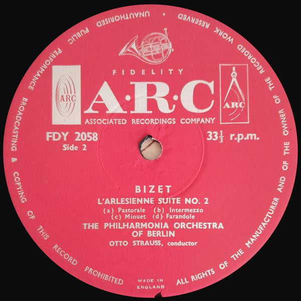 Georges Bizet, Philharmonia Orchestra Of Berlin Conducted By Otto Strauss : L'Arlesienne Suites (LP)