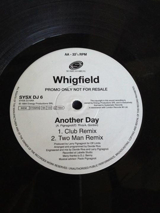 Whigfield : Another Day (12", Promo)