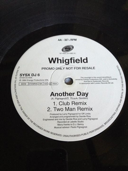 Whigfield : Another Day (12", Promo)