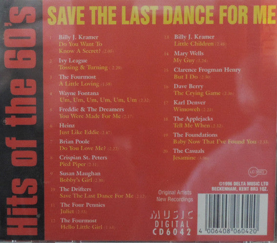 Various : Save The Last Dance For Me - Hits Of The 60's (CD, Comp)