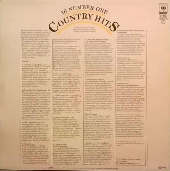 Various : 16 Number One Country Hits (LP, Comp)