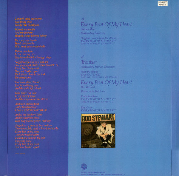Rod Stewart : Every Beat Of My Heart (Tartan Mix) (12", Single, Pos)