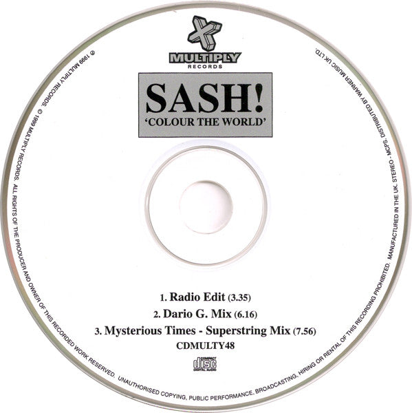 Sash! : Colour The World (CD, Single)