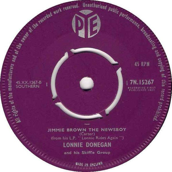 Lonnie Donegan / Lonnie Donegan's Skiffle Group : I Wanna Go Home (The Wreck Of The John "B") / Jimmie Brown The Newsboy (7", Single)