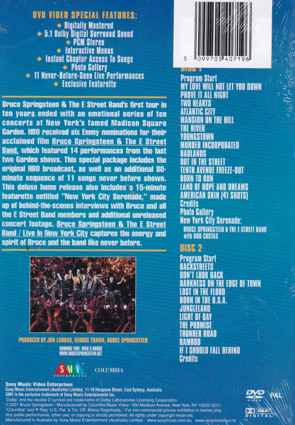 Bruce Springsteen & The E-Street Band : Live In New York City (2xDVD-V, PAL)