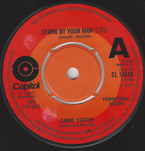 Candi Staton : Stand By Your Man (7", Single, Promo)