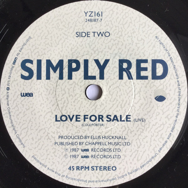 Simply Red : Ev'ry Time We Say Goodbye (7", Single, Pap)