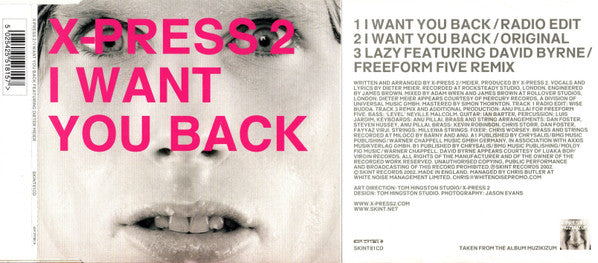 X-Press 2 Featuring Dieter Meier : I Want You Back (CD, Single)