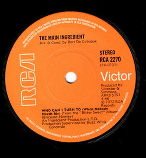 The Main Ingredient : Everybody Plays The Fool (7", Single, Sol)