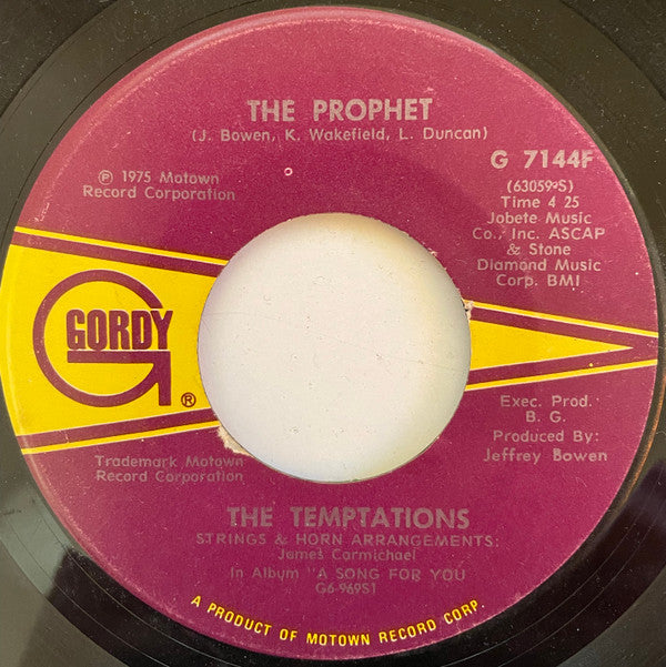 The Temptations : Glasshouse (7")