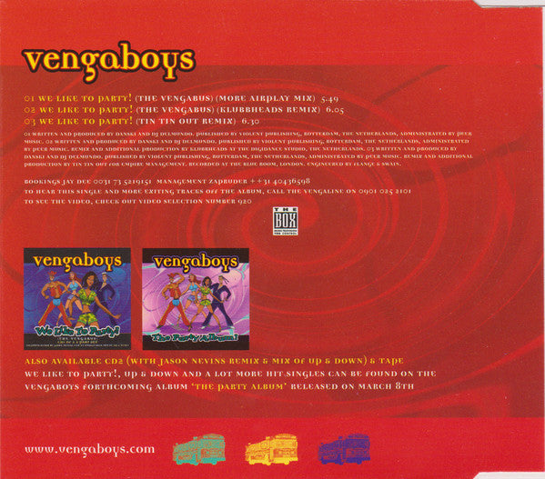 Vengaboys : We Like To Party! (The Vengabus) (CD, Single, CD1)