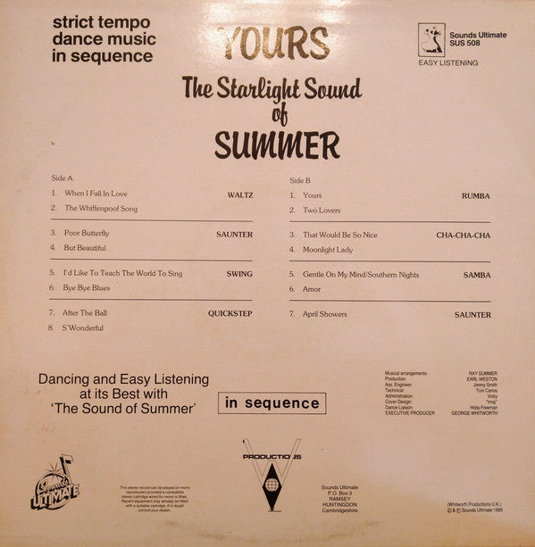 Ray Summer : Yours: The Starlight Sound Of Summer (LP)
