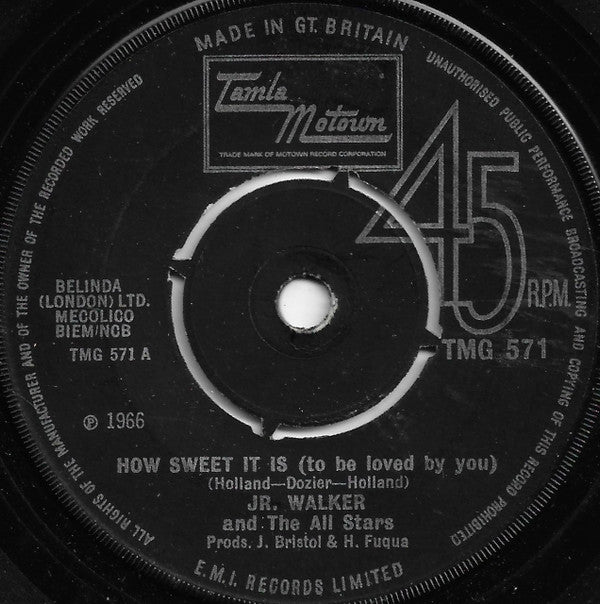 Junior Walker & The All Stars : How Sweet It Is (To Be Loved By You) (7", Single, RP)