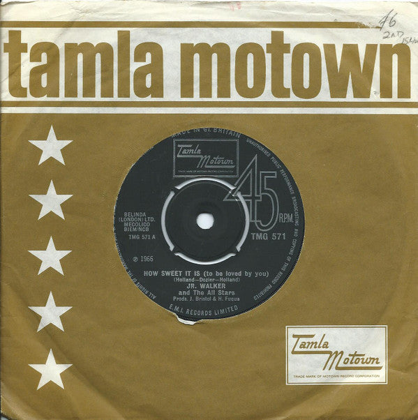 Junior Walker & The All Stars : How Sweet It Is (To Be Loved By You) (7", Single, RP)