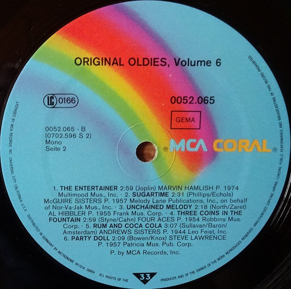 Various : The Original Oldies Volume 6 (LP, Comp, Mono)