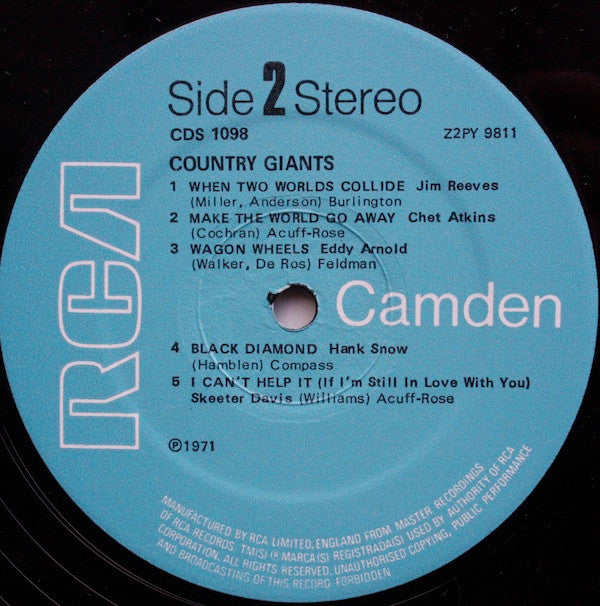 Various : Country Giants (LP, Comp, RE, Hyd)