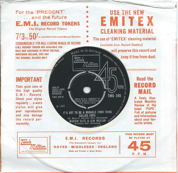 Marvin Gaye & Kim Weston : It Takes Two (7", Single, 4-P)