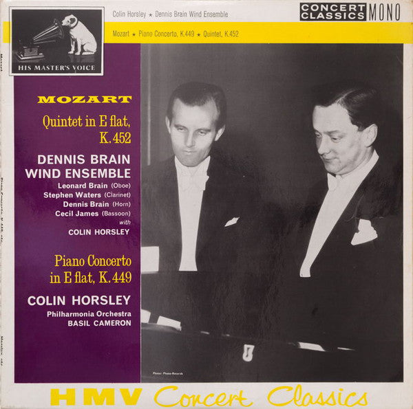 Wolfgang Amadeus Mozart, Colin Horsley, Dennis Brain Wind Ensemble, Basil Cameron, Philharmonia Orchestra : Quintet In E Flat K.452 / Piano Concerto In E Flat K.449 (LP)