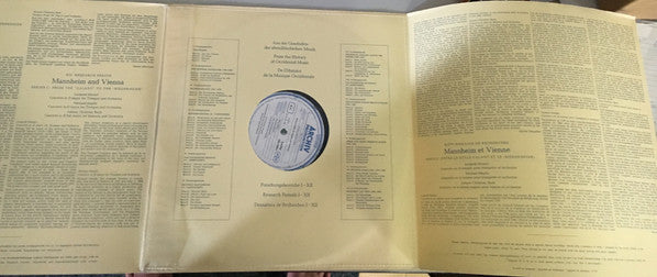 Leopold Mozart, Michael Haydn, Johann Christian Bach, Karl Ristenpart, Adolf Scherbaum, Fritz Henker, Kammerorchester Des Saarländischen Rundfunks, Saarbrücken : Mannheim And Vienna (XII. Research Period – Series C: From The 'Galant' To The 'Biedermeier') (LP, Album)