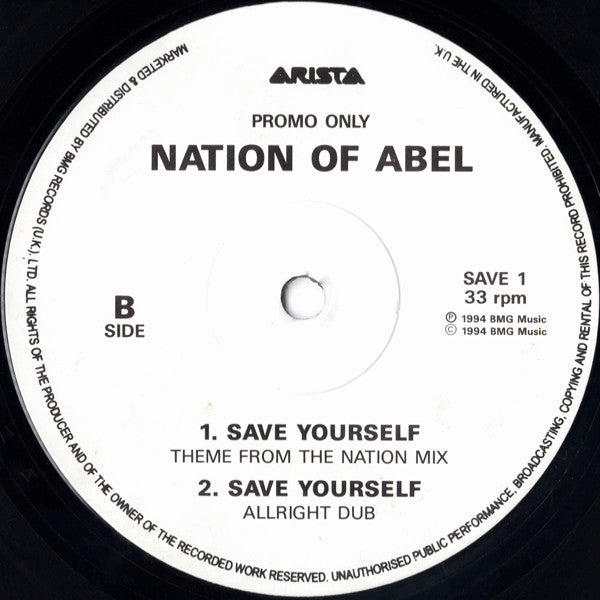 Nation Of Abel : Save Yourself (2x12", Promo)