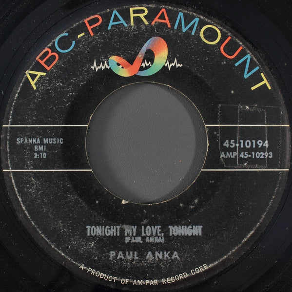 Paul Anka : Tonight My Love, Tonight (7")