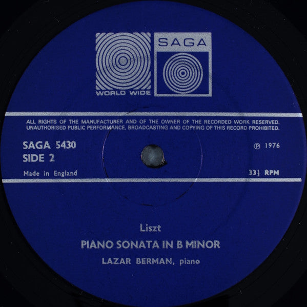 Lazar Berman, Franz Liszt, Ludwig van Beethoven : Sonata In B Minor • Appassionata (LP, RE)