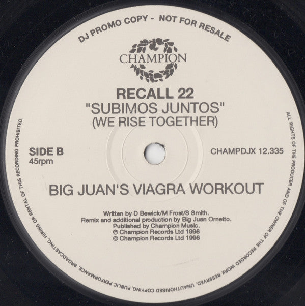 Recall 22 : Subimos Juntos (We Rise Together) (12", Promo)