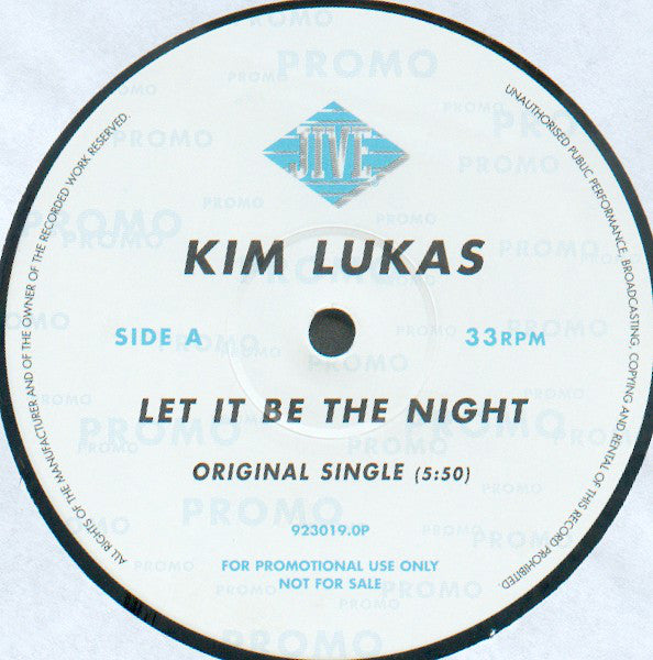 Kim Lukas : Let It Be The Night (12", Promo)