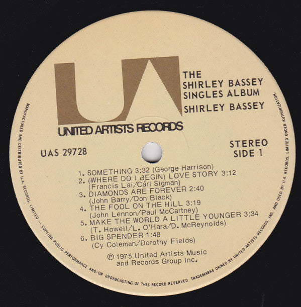 Shirley Bassey : The Shirley Bassey Singles Album (LP, Comp)