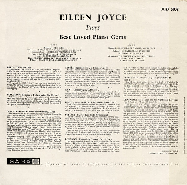Eileen Joyce : Eileen Joyce Plays Best Loved Piano Gems (LP, Album, RE)