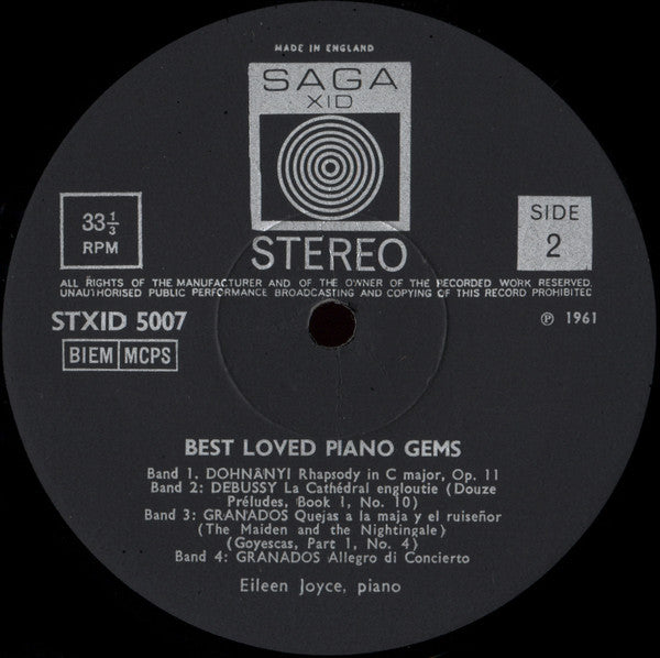 Eileen Joyce : Eileen Joyce Plays Best Loved Piano Gems (LP, Album, RE)