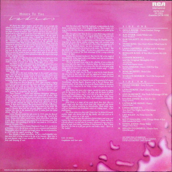 Various : Here's To The Ladies - 20 Great Tracks By 20 Great Female Vocalists (LP, Comp)
