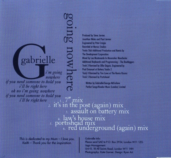 Gabrielle : Going Nowhere (CD, Maxi)