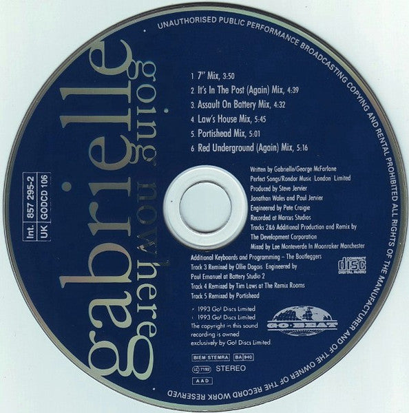 Gabrielle : Going Nowhere (CD, Maxi)