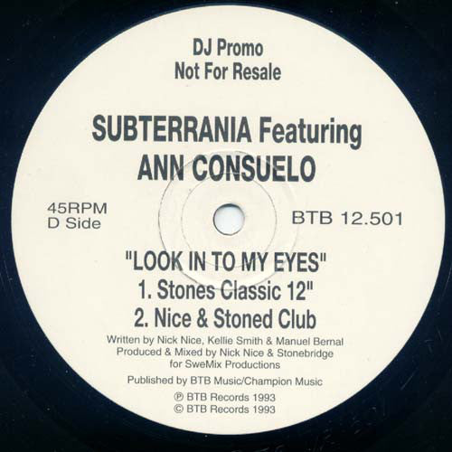Subterrania Featuring Ann Consuelo : Look Into My Eyes (2x12", Ltd, Promo)